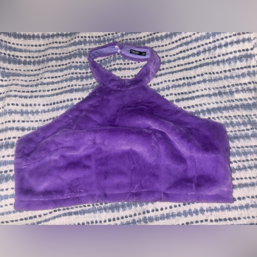 SHEIN Purple Halter Crop Top